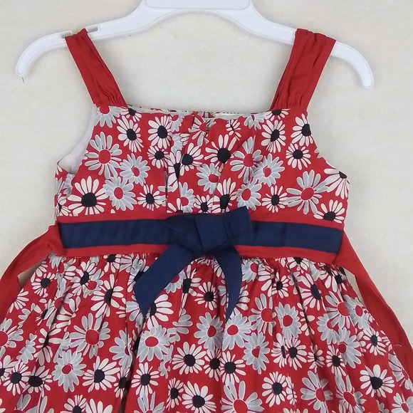 Westside Girl's Sun Dress Size 5-6 in Red, White, Blue w/ Floral Print - Picture 2 of 10